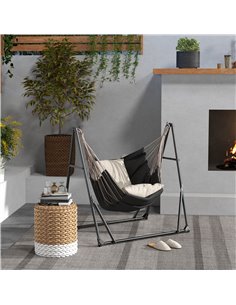 Outsunny Foldable Hammock Stand, Load Capacity 120kg, Black 84A-321V00BK 2