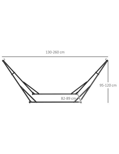 Outsunny Foldable Hammock Stand, Portable Hammock with Metal Frame, 2 in 1 Hammock Net Stand, Hammock Chair Stand, Load Capacity