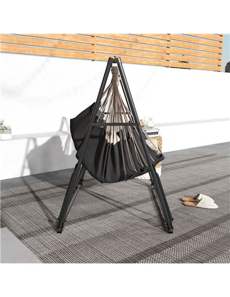 Outsunny Foldable Hammock Stand, Portable Hammock with Metal Frame, 2 in 1 Hammock Net Stand, Hammock Chair Stand, Load Capacity - pic 58234 | FastDaddyshop