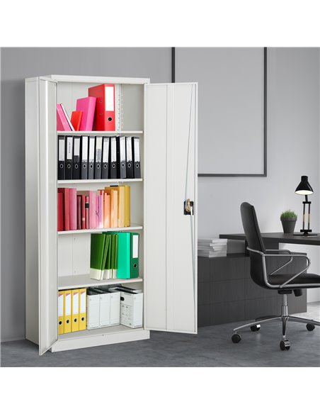 Vinsetto Cool Rolled Steel Tall Office Lockable Filing Cabinet 2 Doors 4 Internal Adjustable Shelves Bookcase Cabinet Storage Un - pic 58238 | FastDaddyshop