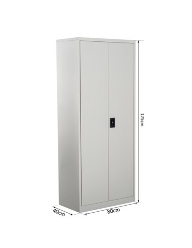 Vinsetto Cool Rolled Steel Tall Office Lockable Filing Cabinet 2 Doors 4 Internal Adjustable Shelves Bookcase Cabinet Storage Un