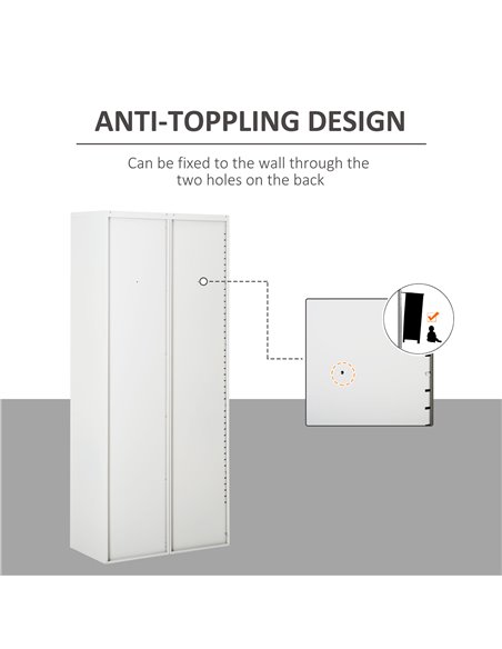 Vinsetto Cool Rolled Steel Tall Office Lockable Filing Cabinet 2 Doors 4 Internal Adjustable Shelves Bookcase Cabinet Storage Un - pic 58243 | FastDaddyshop
