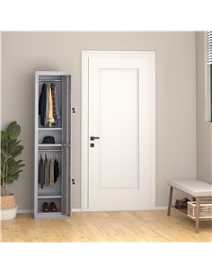 Vinsetto Vertical Locker Cabinet, Cold Rolled Steel Storage with Shelves, Grey 913-008GY 2