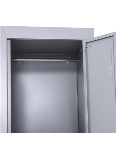 Vinsetto Vertical Locker Cabinet, Cold Rolled Steel Storage with Shelves, Office Cupboard, Grey, 38 x 46 x 180 cm 913-008GY