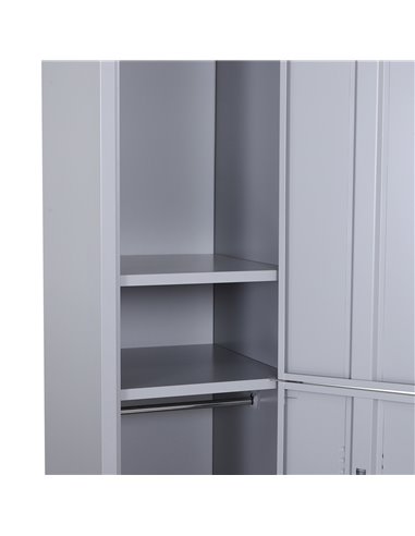 Vinsetto Vertical Locker Cabinet, Cold Rolled Steel Storage with Shelves, Office Cupboard, Grey, 38 x 46 x 180 cm 913-008GY