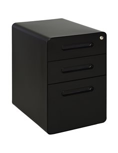 Vinsetto Fully Assembled 3-Drawer Mobile File Cabinet, Black 924-007BK