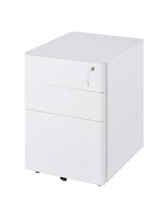 Vinsetto Fully Assembled 3 Drawer Steel Metal Filing Cabinet, White 924-006WT