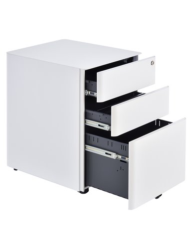 Vinsetto Fully Assembled 3 Drawer Steel Metal Filing Cabinet Lockable Rolling Vertical File Cabinet White 924-006WT