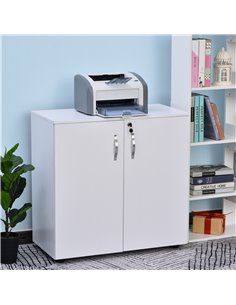 Vinsetto 2-Tier Locking Office Storage Cabinet, White 924-018WT 2