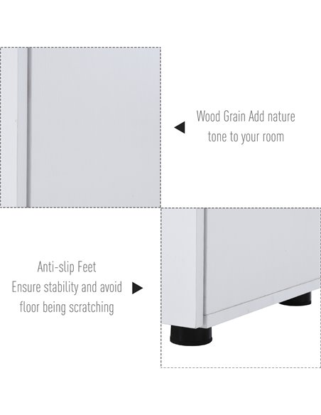 Vinsetto 2-Tier Locking Office Storage Cabinet File Organisation w/ Feet Melamine Coating Aluminium Handles 2 Keys Stylish White - pic 58295 | FastDaddyshop