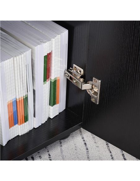 Vinsetto 2-Tier Locking Office Storage Cabinet File Organisation w/ Feet Melamine Coating Aluminium Handles 2 Keys Stylish Black - pic 58307 | FastDaddyshop