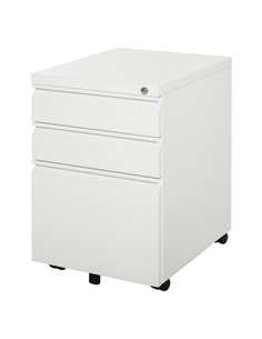 Vinsetto 3-Drawer Mobile Vertical File Cabinet, White 924-024WT