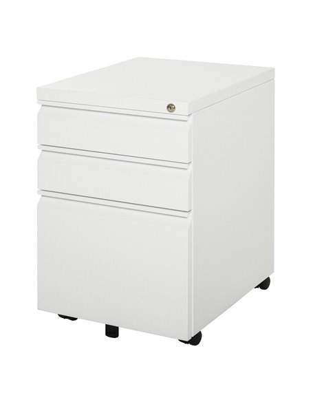 Vinsetto 3-Drawer Mobile Vertical File Cabinet, White 924-024WT - pic 58318 | FastDaddyshop