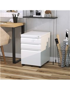 Vinsetto 3-Drawer Mobile Vertical File Cabinet, White 924-024WT 2