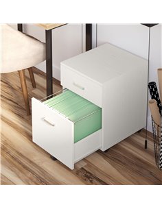 Vinsetto 2-Drawer Locking Office Filing Cabinet, White Wood Grain 924-023WT 2