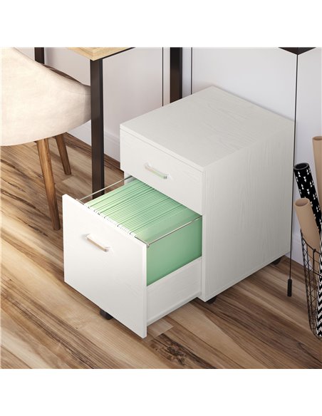 Vinsetto 2-Drawer Locking Office Filing Cabinet w/ 5 Wheels Rolling Storage Hanging Legal Letter Files Cupboard Home Organisatio - pic 58336 | FastDaddyshop