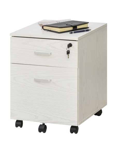 Vinsetto 2-Drawer Locking Office Filing Cabinet, White Wood Grain 924-023WT - pic 58337 | FastDaddyshop