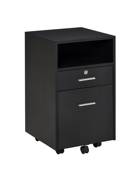 Vinsetto Mobile File Cabinet Lockable Storage Unit, Black 924-030BK - pic 58345 | FastDaddyshop