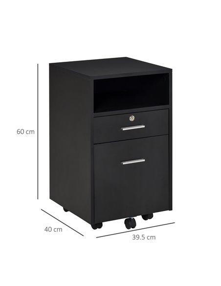 Vinsetto Mobile File Cabinet Lockable Storage Unit Cupboard Home Filing Furniture for Office, Bedroom and Living Room, 39.5x40x6 - pic 58347 | FastDaddyshop
