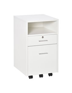 Vinsetto Lockable Mobile File Cabinet Storage Cupboard, White 924-030WT