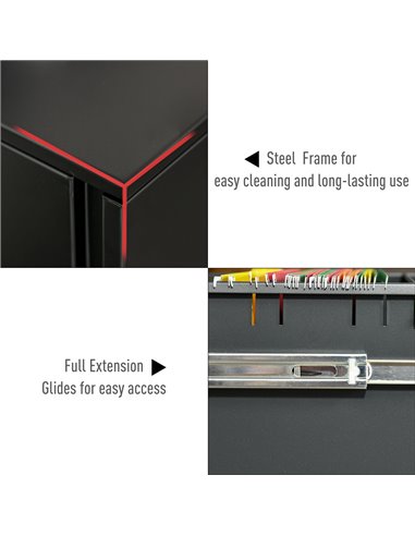 Vinsetto 2-Drawer Mobile File Cabinet for A4 File, Mobile File Cabinet Vertical Organizer Filing Furniture with Adjustable Parti