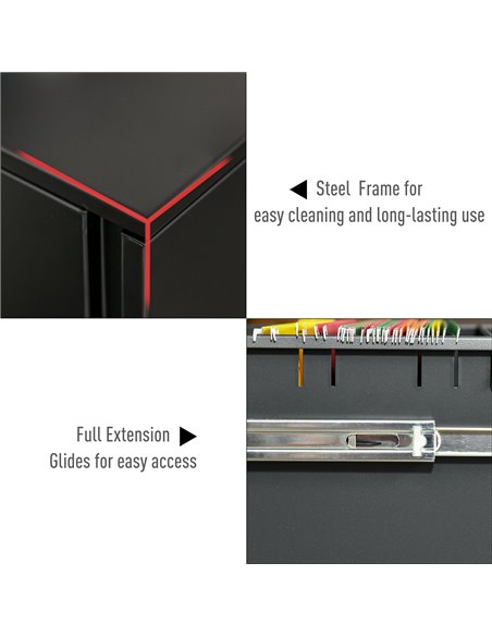 Vinsetto 2-Drawer Mobile File Cabinet for A4 File, Mobile File Cabinet Vertical Organizer Filing Furniture with Adjustable Parti - pic 58368 | FastDaddyshop