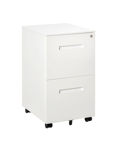 Vinsetto Mobile File Cabinet Vertical Home Office Organizer, White 924-032WT - pic 58372 | FastDaddyshop