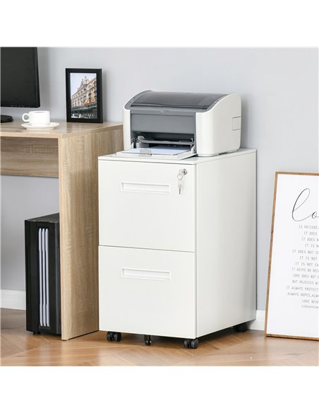 Vinsetto Mobile File Cabinet Vertical Home Office Organizer Filing Furniture with Adjustable Partition for A4 Letter Size, Locka - pic 58373 | FastDaddyshop