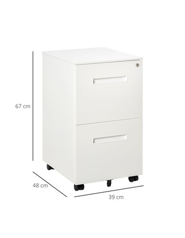 Vinsetto Mobile File Cabinet Vertical Home Office Organizer Filing Furniture with Adjustable Partition for A4 Letter Size, Locka