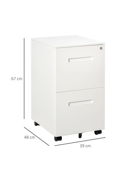 Vinsetto Mobile File Cabinet Vertical Home Office Organizer Filing Furniture with Adjustable Partition for A4 Letter Size, Locka - pic 58374 | FastDaddyshop