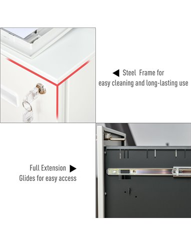 Vinsetto Mobile File Cabinet Vertical Home Office Organizer Filing Furniture with Adjustable Partition for A4 Letter Size, Locka