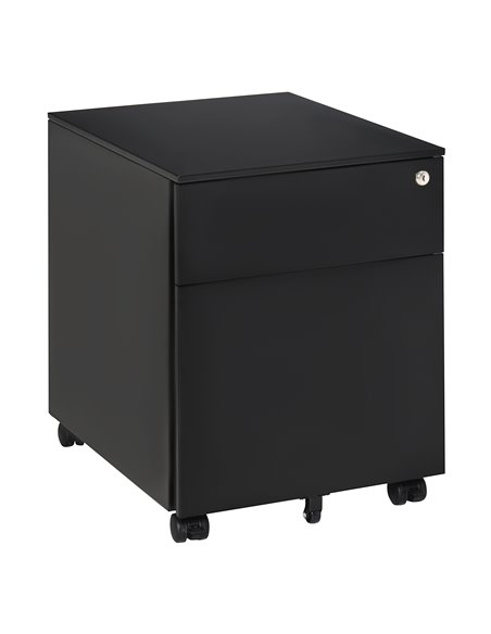 Vinsetto Steel Vertical File Cabinet, Lockable with Pencil Tray and Casters, Black 924-033BK - pic 58381 | FastDaddyshop