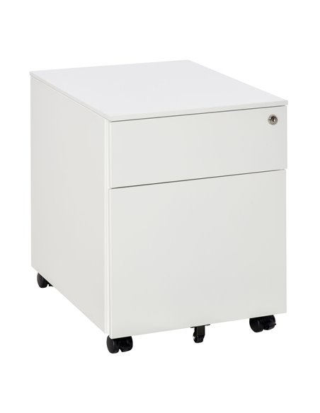 Vinsetto Vertical File Cabinet Steel Lockable with Pencil Tray and Casters, White 924-033WT - pic 58390 | FastDaddyshop