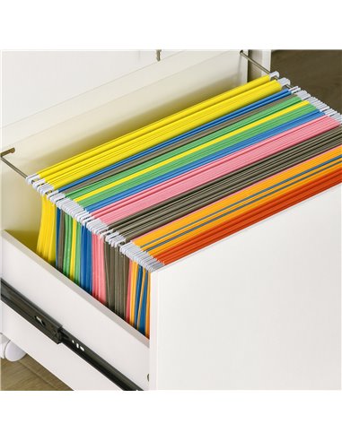 Vinsetto 2-Drawer Filing Cabinet with Lock, Mobile File Cabinet with Hanging Bars for A4 Size and Wheels, Home Office Study, Whi