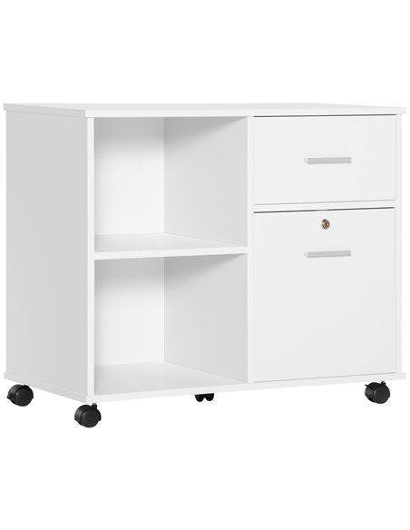 Vinsetto Mobile Filing Cabinet on Wheels, Printer Stand, White 924-039V01WT - pic 58417 | FastDaddyshop