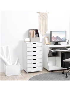 Vinsetto Vertical Filing Cabinet, 7-drawer File Cabinet, White 924-045WT 2