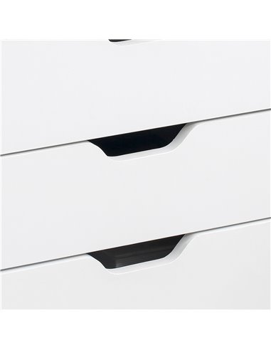 Vinsetto Vertical Filing Cabinet, 7-drawer File Cabinet, Mobile Office Cabinet on Wheels for Study, Home Office, White 924-045WT