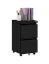 Vinsetto 2-Drawer Mobile Filing Cabinet on Wheels, Black 924-069V00BK