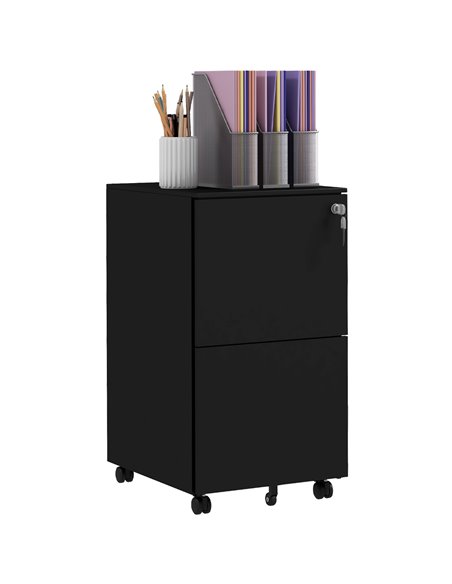 Vinsetto 2-Drawer Vertical Filing Cabinet with Lock, Black 924-070V00BK - pic 58453 | FastDaddyshop