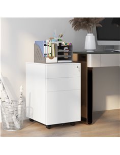 Vinsetto 3-Drawer Vertical Filing Cabinet, White 924-068V00WT 2