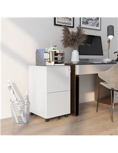 Vinsetto Steel 2-Drawer Vertical File Cabinet with Lock, White 924-070V00WT 2
