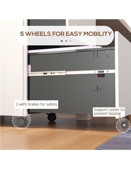 Vinsetto Steel 2-Drawer Vertical File Cabinet with Lock, Mobile Office Storage for A4/Legal/Letter Documents, White 924-070V00WT - pic 58477 | FastDaddyshop