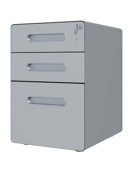 Vinsetto Lockable Cabinet, Rolling Filing Cabinet with 3 Drawers, Grey 924-007V00GY - pic 58498 | FastDaddyshop