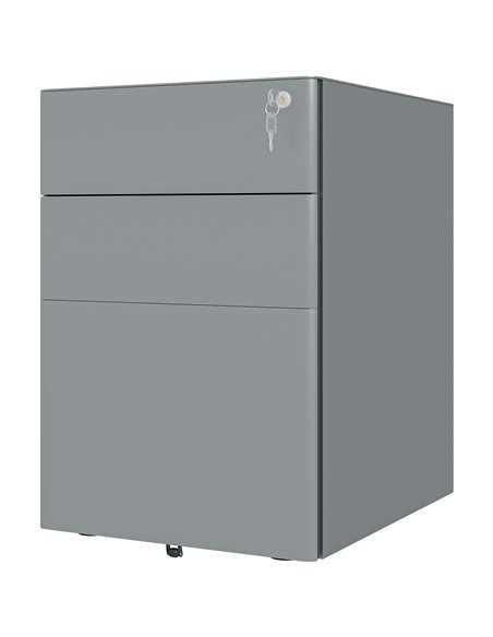 Vinsetto Lockable Cabinet, Rolling Filing Cabinet with 3 Drawers, Grey 924-006V00GY - pic 58507 | FastDaddyshop