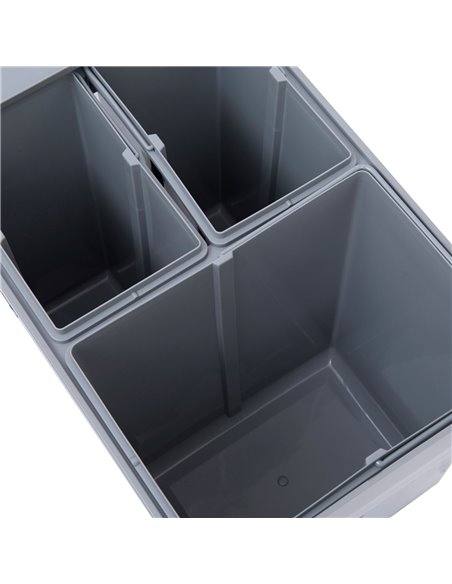 HOMCOM Kitchen Recycle Waste Bin Pull Out Soft Close Dustbin Recycling Cabinet Trash Can Grey (40L (1x20L+2x10L)) 851-002 - pic 58533 | FastDaddyshop
