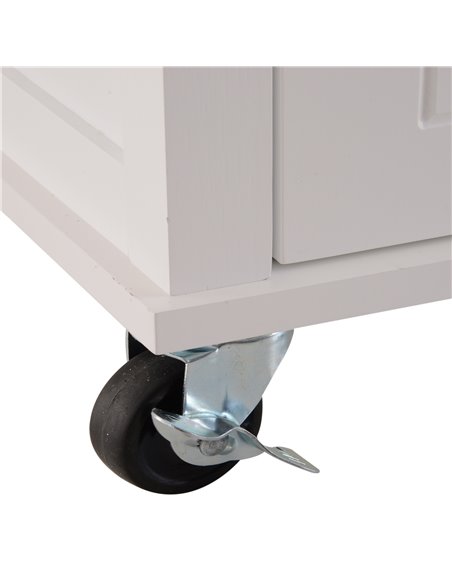 HOMCOM Kitchen Cart Storage Trolley Wooden Cabinet with Drawer Cupboard Towel Rail White 801-054 - pic 58540 | FastDaddyshop