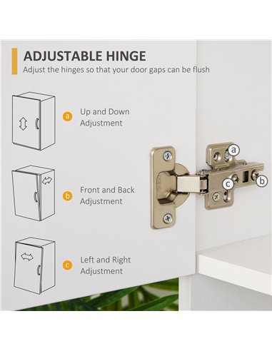 HOMCOM Free standing Kitchen Cabinet Cupboard with 2 cabinet, 3 drawers and 1 Open Space, Adjustable Height Storage Unit, White 