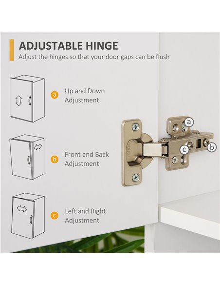 HOMCOM Free standing Kitchen Cabinet Cupboard with 2 cabinet, 3 drawers and 1 Open Space, Adjustable Height Storage Unit, White  - pic 58566 | FastDaddyshop