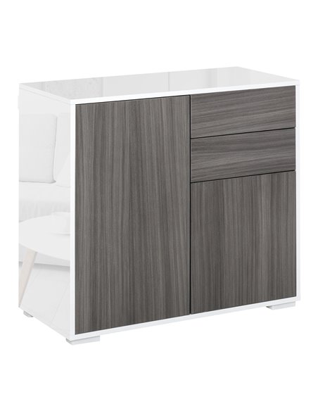 HOMCOM Contemporary Freestanding Kitchen Cabinet, Light Grey and White 838-075GY - pic 58570 | FastDaddyshop