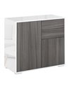 HOMCOM Contemporary Freestanding Kitchen Cabinet, Light Grey and White 838-075GY